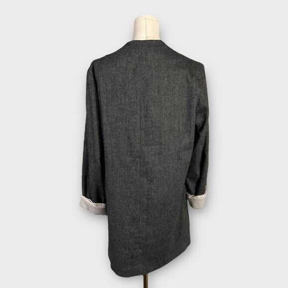 Zara Oversized Open Front Herringbone Blazer Size Small - Picture 3 of 5